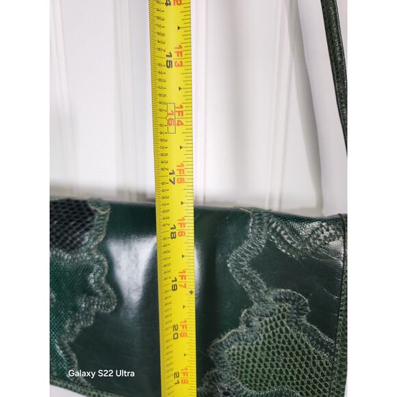 Stegio For Trotting Green Patchwork Crossbody Bag Leather Vintage Y2K 90s - Picture 8 of 8